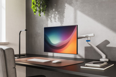 DIGITUS Design-Monitorarm, mit Klemme, weiß