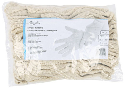 HYGONORM Gant en coton Cuff Light, L, naturel