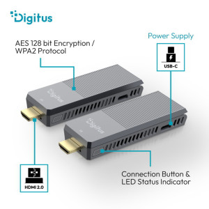 DIGITUS Kit amplificateur HDMI Wireless 4K, 150 m, 4K/60Hz