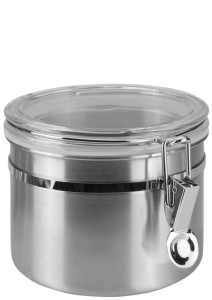 metaltex Boîte de conservation, 0,7 L, rond, inox, argent