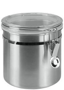 metaltex Boîte de conservation, 0,7 L, rond, inox, argent