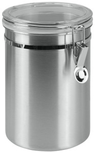 metaltex Boîte de conservation, 1,0 L, rond, inox, argent