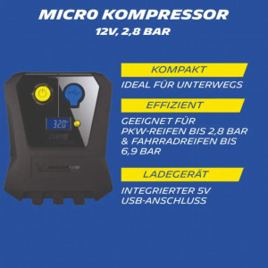 MICHELIN Micro Kompressor, 12V, schwarz