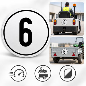 IWH Geschwindigkeitsschild 6 km/h, selbstklebend
