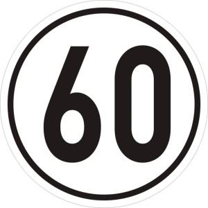 IWH Geschwindigkeitsschild 20 km/h, selbstklebend