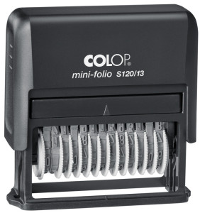 COLOP Tampon numéroteur MiniFolio S120/13, 13 chiffres, noir