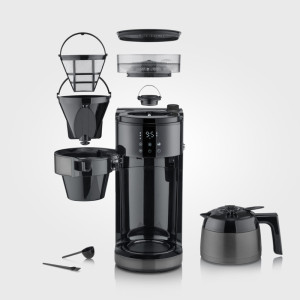 SEVERIN Cafetière électrique avec moulin KA 4831, noir
