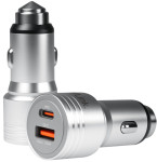 LogiLink USB-KFZ-Ladegerät, 2-fach, 20 Watt, silber