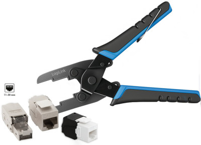 LogiLink Crimpzange für Keystone Module & RJ45, schwarz/blau