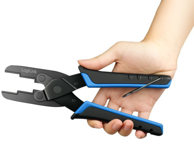 LogiLink Crimpzange für Keystone Module & RJ45, schwarz/blau