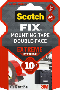 Scotch-FIX Ruban adhésif double face pour extérieur, 1,5 m