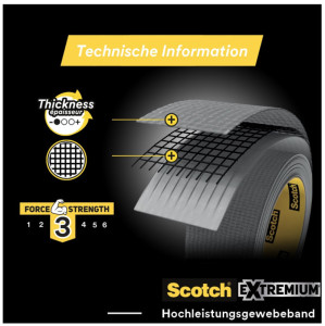 Scotch Ruban adhésif toilé universel 2904, 48 x 10 m, argent