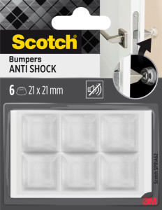 Scotch Pastille antichoc élastique, 21 x 21 mm, transparent