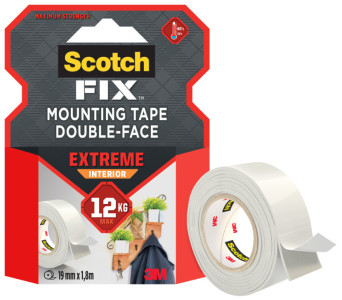 Scotch-FIX Ruban adhésif double face pour intérieur, 1,8 m