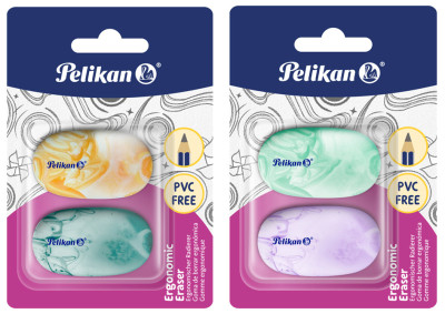 Pelikan Gomme en plastique, ergonomique, blister de 2