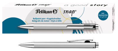 Pelikan Stylo à bille rétractable Snap Metallic, bleu glace