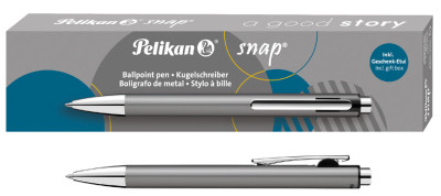 Pelikan Stylo à bille rétractable Snap Metallic, bleu glace