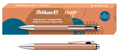 Pelikan Stylo à bille rétractable Snap Metallic, bleu glace