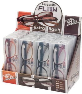 WEDO Lunettes de lecture FLOOW, extra plat, présentoir de 24