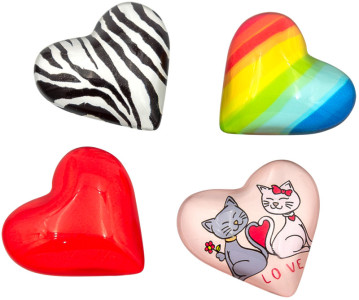 WEDO Aimant en forme de coeur, en verre, tableau de 25