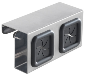 metaltex Accroche-torchon double, à suspendre, argent/noir