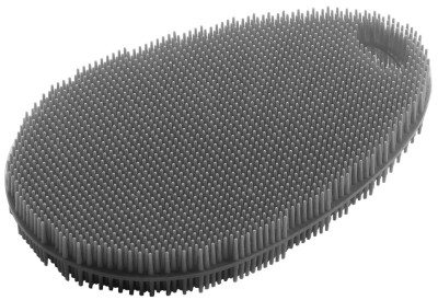metaltex Éponge en silicone, ovale, gris