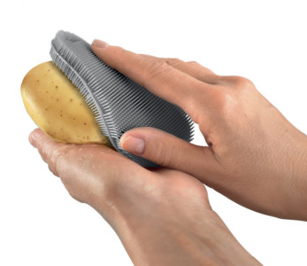 metaltex Éponge en silicone, ovale, gris