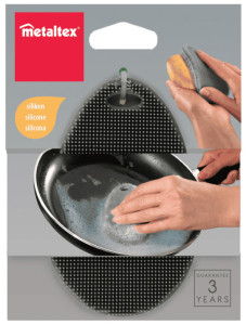metaltex Éponge en silicone, ovale, gris