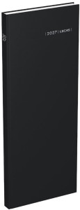 LECAS Agenda journalier Long Travers 2027, 140 x 350 mm,noir