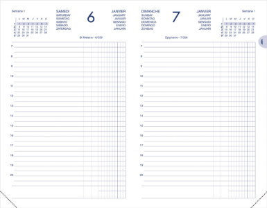 LECAS Agenda Carré 1 jour Travers 140 x 220 mm, 2027,assorti