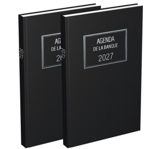 LECAS Agenda de la Banque Long 2027, 150 x 340 mm, 2 volumes