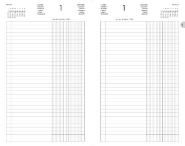 LECAS Agenda de La Banque Large 2027, 180 x 290 mm,2 volumes