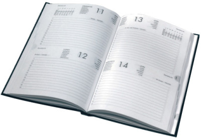 LECAS Agenda Carré 2 jours Travers, 140 x 220 mm, 2027, noir