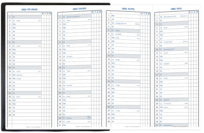 QUO VADIS Agenda de poche dépliant ANOSLIM, 2027, noir