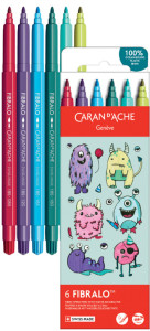 CARAN D'ACHE Feutre FIBRALO KAWAII Candy, set de 6