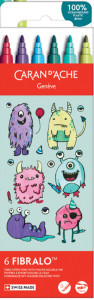 CARAN D'ACHE Feutre FIBRALO KAWAII Animals, set de 6