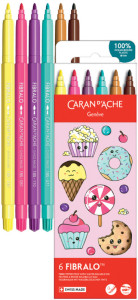 CARAN D'ACHE Feutre FIBRALO KAWAII Animals, set de 6
