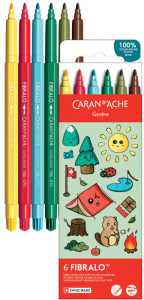 CARAN D'ACHE Feutre FIBRALO KAWAII Animals, set de 6