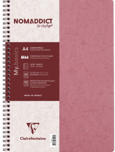 Clairefontaine Carnet à spirale NOMADDICT, A4, rose