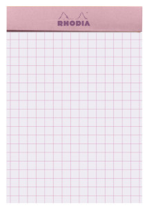 RHODIA Bloc agrafé No. 11, A7, quadrillé 5x5, prune