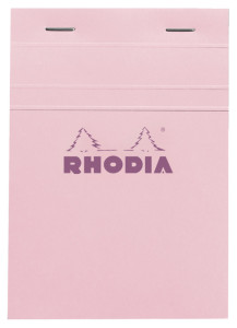RHODIA Bloc agrafé No. 13, A6, quadrillé 5x5, prune