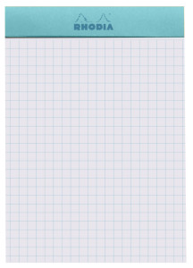 RHODIA Bloc agrafé No. 13, A6, quadrillé 5x5, rose poudré