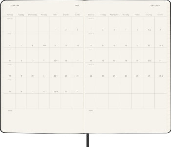 MOLESKINE Buchkalender 2026/2027, 18 Monate, L/A5, hellrot