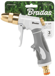 Bradas Pistolet d'arrosage AQUA LUX SOFT, 3 jets, blanc