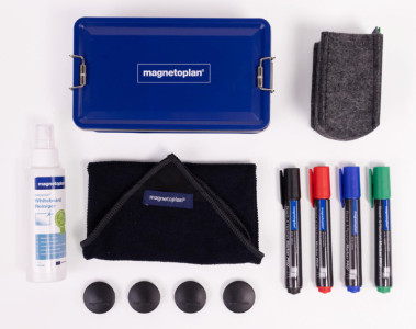 magnetoplan Kit premium pour tableau blanc, boîte en métal