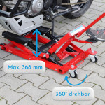 cartrend Cric pour moto, capacité de charge: 680 kg, rouge