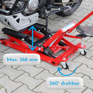 cartrend Cric pour moto, capacité de charge: 680 kg, rouge