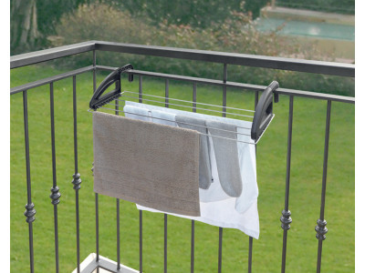metaltex Séchoir à linge balcon/radiateur Click, argent/noir