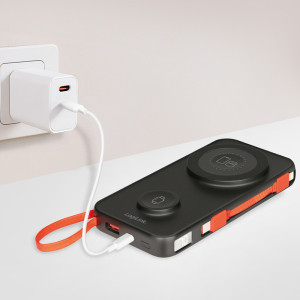 LogiLink Powerbank magnétique, 10.000 mAh, USB-A/USB-C