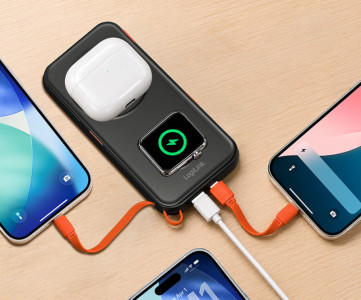 LogiLink Powerbank magnétique, 10.000 mAh, USB-A/USB-C